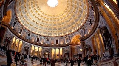 Interior of the Pantheon at Rome, by Architect Apollodorus of Damascus