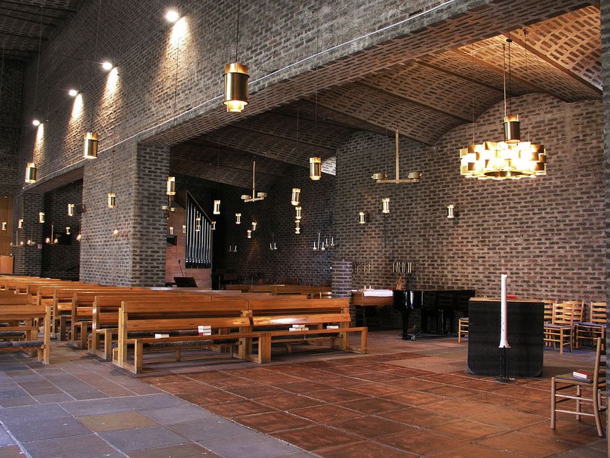 Interior of the Church of Saint Mark at Bjorkhagen by Sigurd Lewerentz