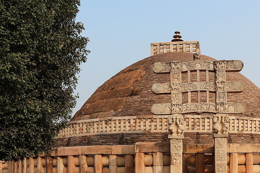 Stupa at Sanchi built in the 3rd. Century B.C.