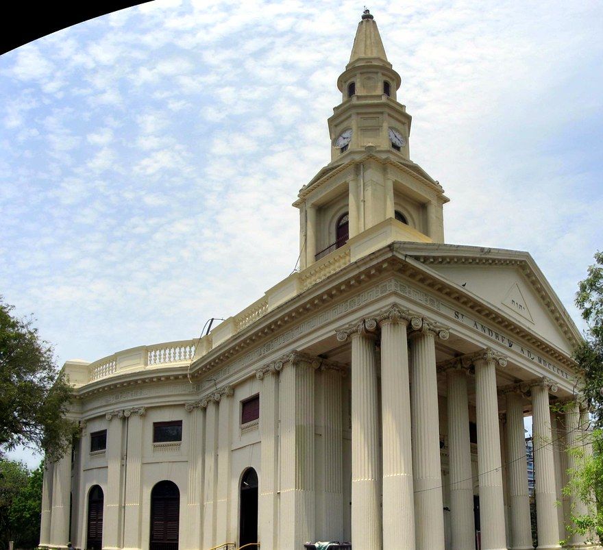 Saint Andrews' Church at Madras designed by Major Thomas de Havilland and Colonel James Caldwell 1821 A.D.
