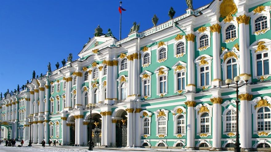 Winter Palace at Saint Petersburg by Bartolomeo Rastrelli 1725-1728 A.D.
