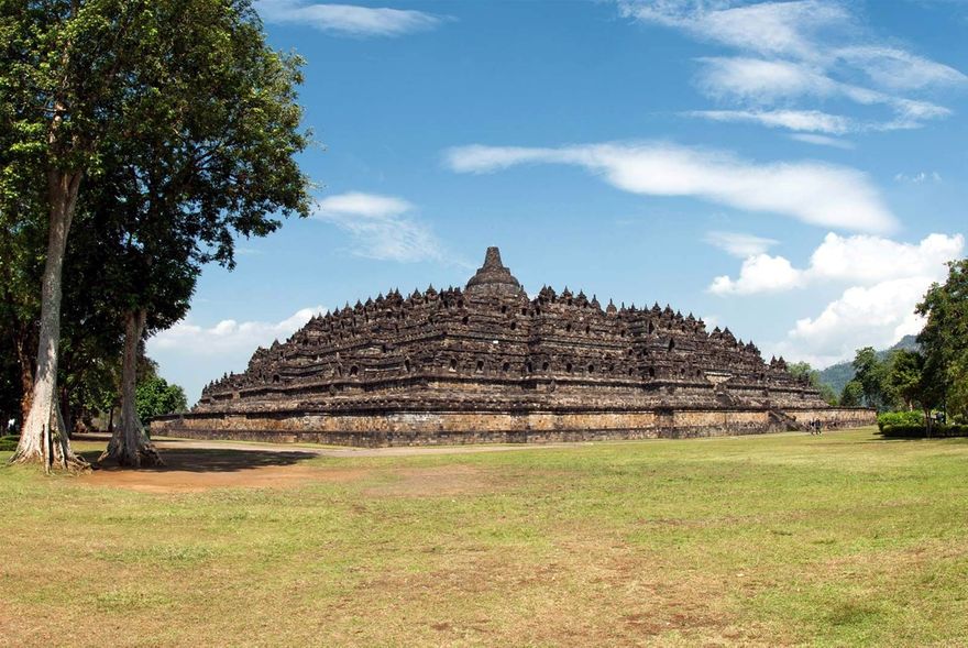 The Borbudur in Magelang, Java built in the 7th. Century A.D.