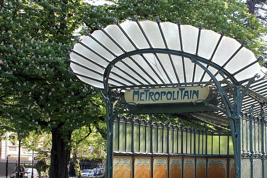 Paris Metropolitain Station Entry at Paris, by Hector Guimard, built from 1896 to 1904 A.D.