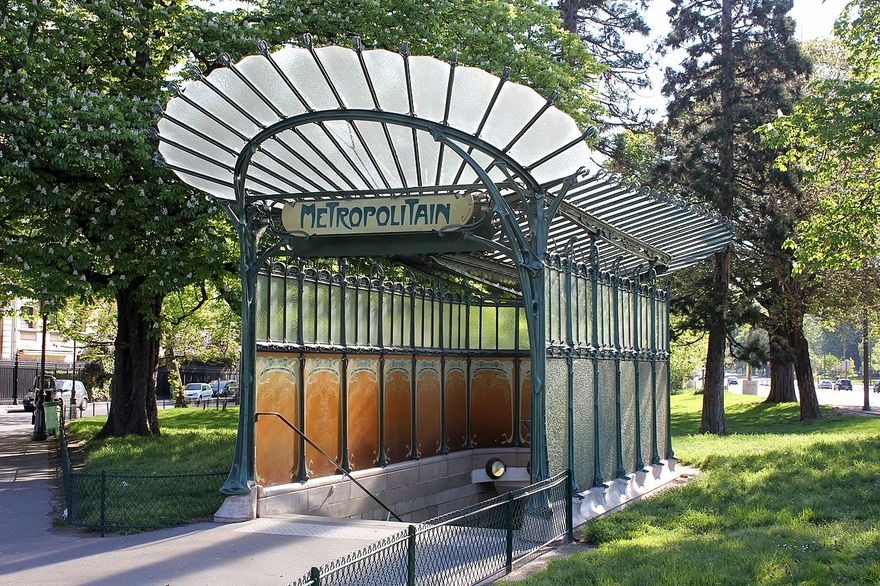 Paris Metropolitain Station Entry at Paris, by Hector Guimard, built from 1896 to 1904 A.D.