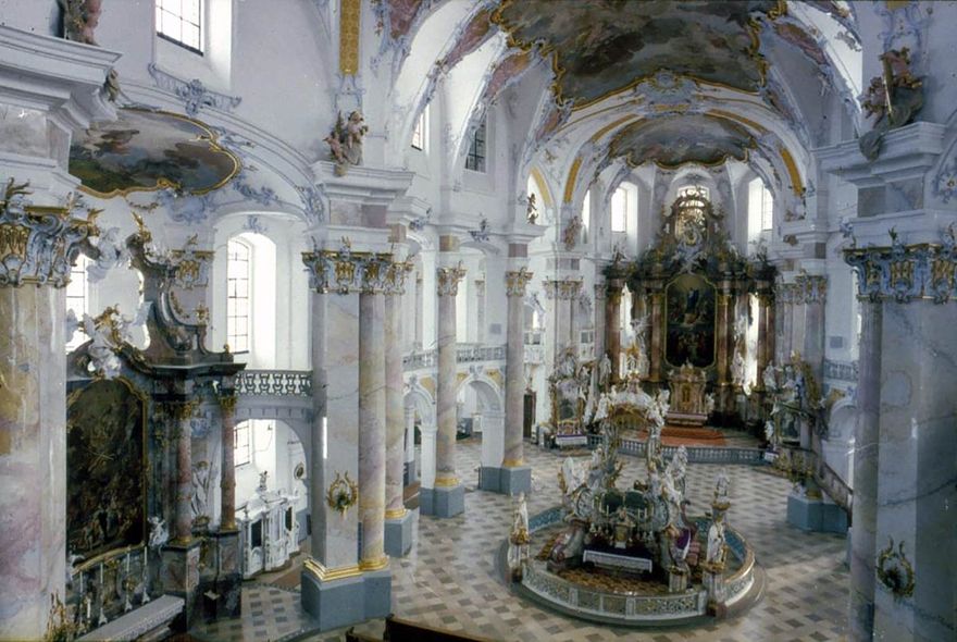 Vierzehnheiligen Church interior, designed by Johann Balthasar Neumann, 1743 to 1772 A.D.near Bamberg,