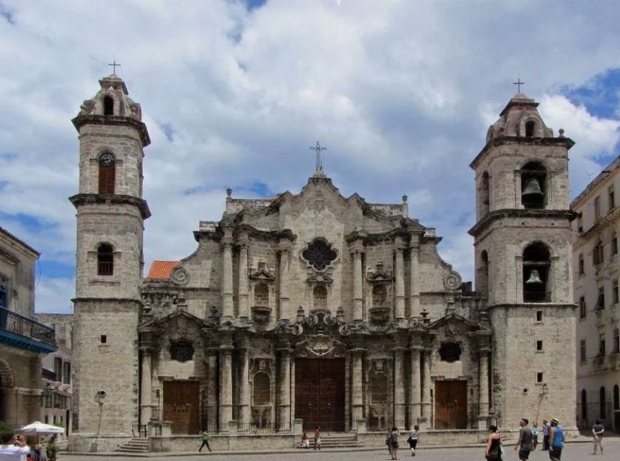 Cathedral at Havana, finished 1777 A.D., designed by Italian architect Francesco Borromini.