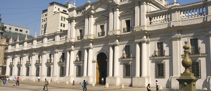 Palacio de la Moneda in Santiago de Chile built from 1784 to 1805 A.D. Designed by architect Joaquín Toesca