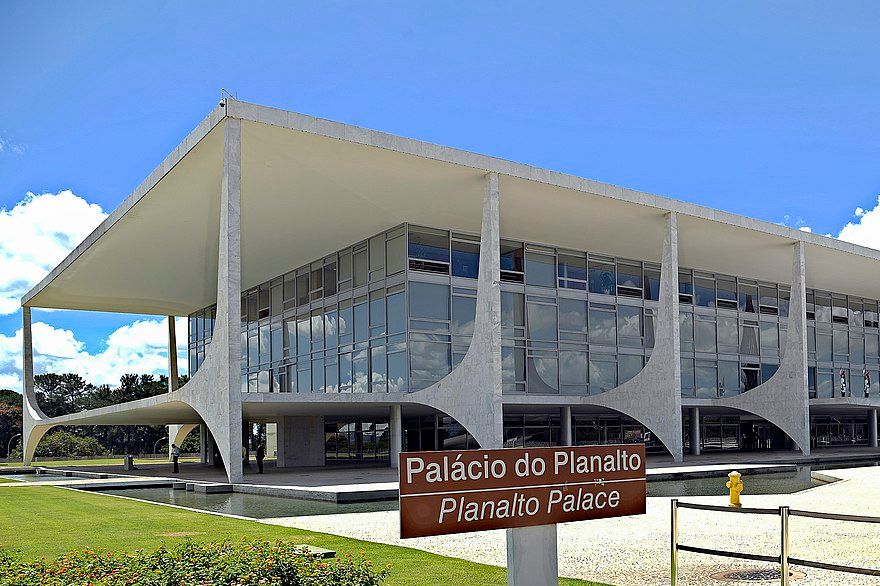 Planalto Palace, construction started July 10 1958-1960 renovated	2009-2010 designed by Oscar Niemeyer