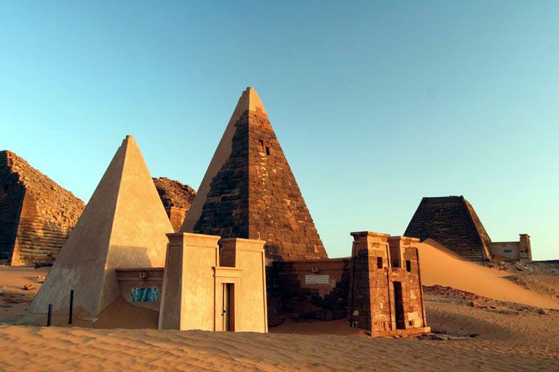 Pyramid Temple Tombs at Meroe Group C, built from 300 B.C. to about 350 A.D.
