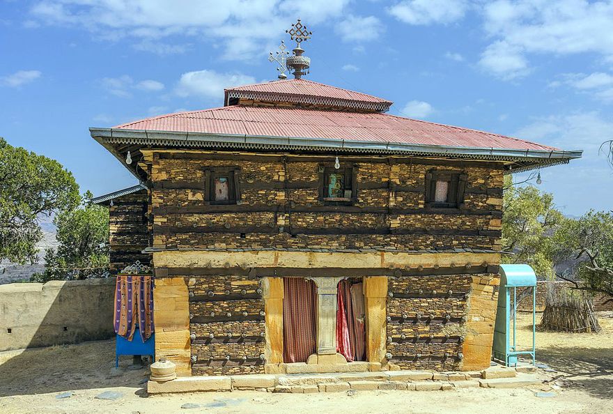 Main Church of Debre Demo on top of the mesa in the Mehakelegnaw Zone of the Tigray Region, 6th.Century A.D.