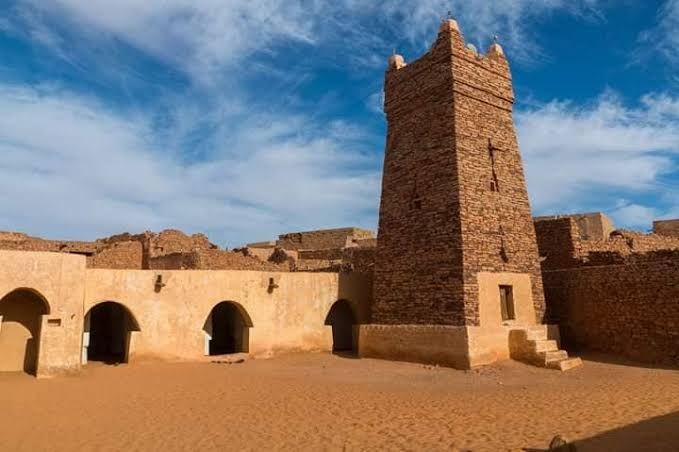 Mosque at Kumbi Saleh, Mauritania, (Ancient Ghana) built from 9th and the 14th centuries A.D.