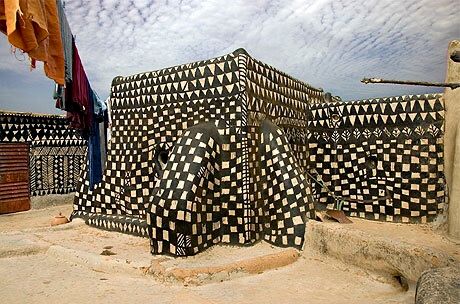 Decorated Mud House at Tiébélé, Burkina Faso