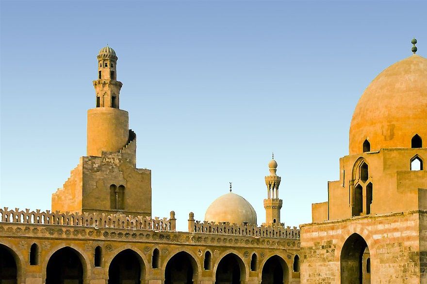 Mosque of Ibn Tulun in Cairo, Egypt commissioned by Ahmad ibn Tulun, the Abbasid governor of Egypt from 868–884 A.D.