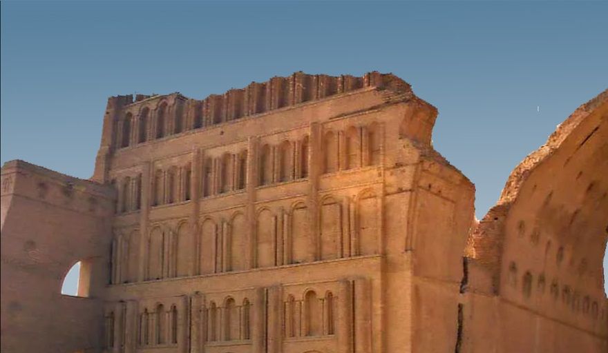 Palace at Ctesiphon, Iraq built from the 3rd to 6th centuries A.D.  The Brick Arch is an inverted Catenary Curve.  The Arabs attacked Ctesiphon, and occupied it in early 637.A.D.
