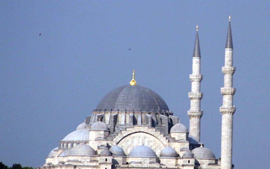 The Süleymaniye Mosque in Istanbul was designed by architect Mimar Sinan, built from 1550 and inaugurated 1557 A.D.