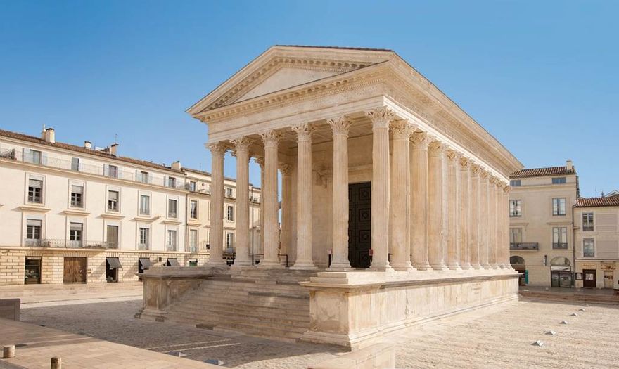 Maison Carrée, a Roman Temple at Nîmes, France, built during 4–7 A.D.