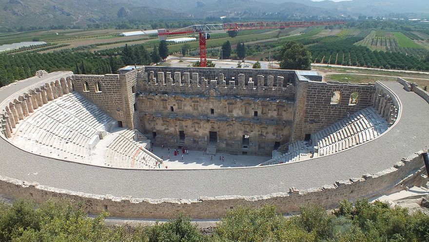 The Theatre at Aspendos, Turkey, built during the reign of Marcus Aurelius (161-180 AD), architect Zeno the Greek