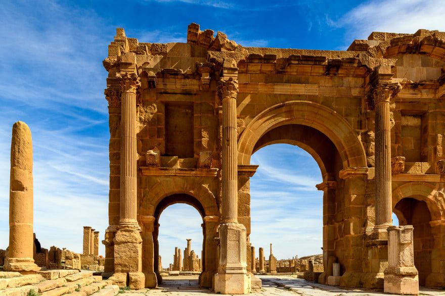 Roman Triumphal Arch at Timgad, Batna, Algeria, Completion date	c. 100 A.D.