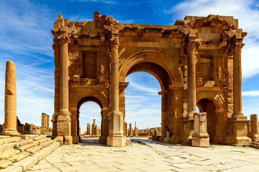 Roman Triumphal Arch at Timgad, Batna, Algeria, Completion date	c. 100 A.D.