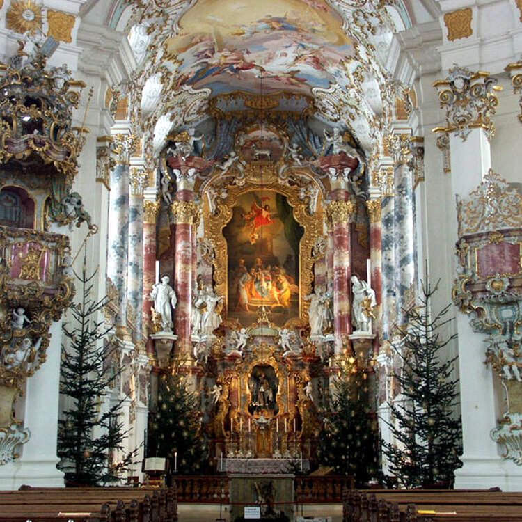 Pilgrimage Church an der Wies (Steingaden, Germany), 1754 A.D., by Dominikus and Johann Baptist Zimmermann