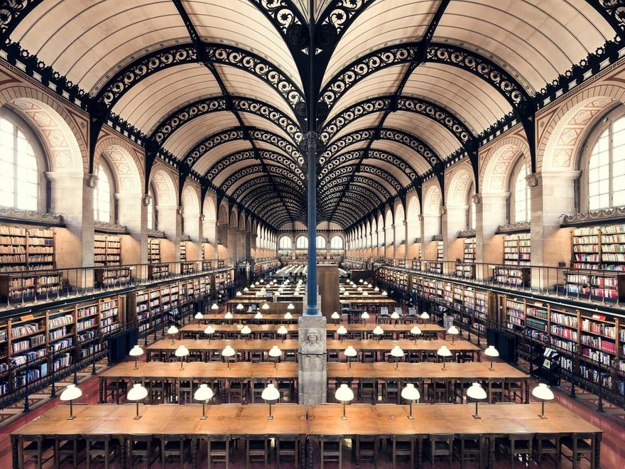 Bibliotheque Sainte-Genevieve at Paris, 1838-1851 A.D. by architect Henri Labrouste.