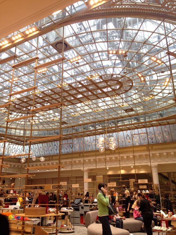 Interior of Le Bon Marché (Paris), 1872 A.D., by Louis-Charles Boileau, with the engineering firm of Gustave Eiffel