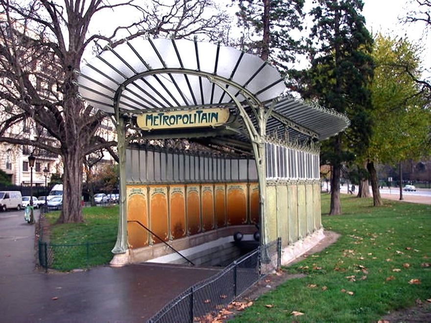 The Porte Dauphine Métro Station Entry in Paris, by Hector Guimard, 1900