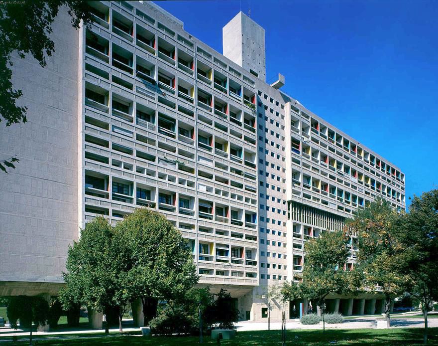 Unité d'Habitation, at Marseilles, a residential housing typology designed by Le Corbusier, 1947-1952.