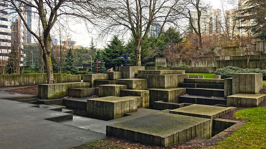 Freeway Park Fountain at Seattle, Washington, USA, 1976, by Lawrence Halprin