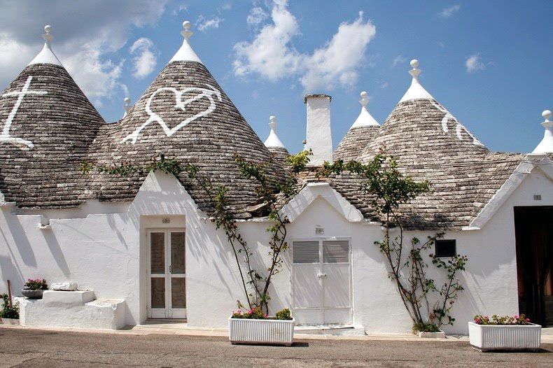 Trulli houses in Alberobello, originating about 1,000 B.C.